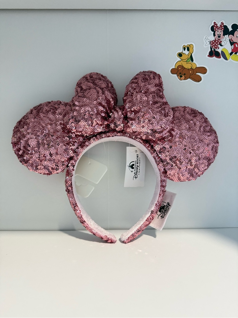 Disney Rose Pink Sequin Minnie Ears Headband